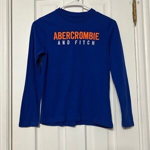 Abercrombie Kids Boys Royal Blue Long Sleeve Graphic Tee Shirt Size 9/10